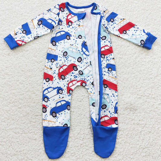 Boutique Boys Rompers Car Print Kids Jumpsuit LR0444