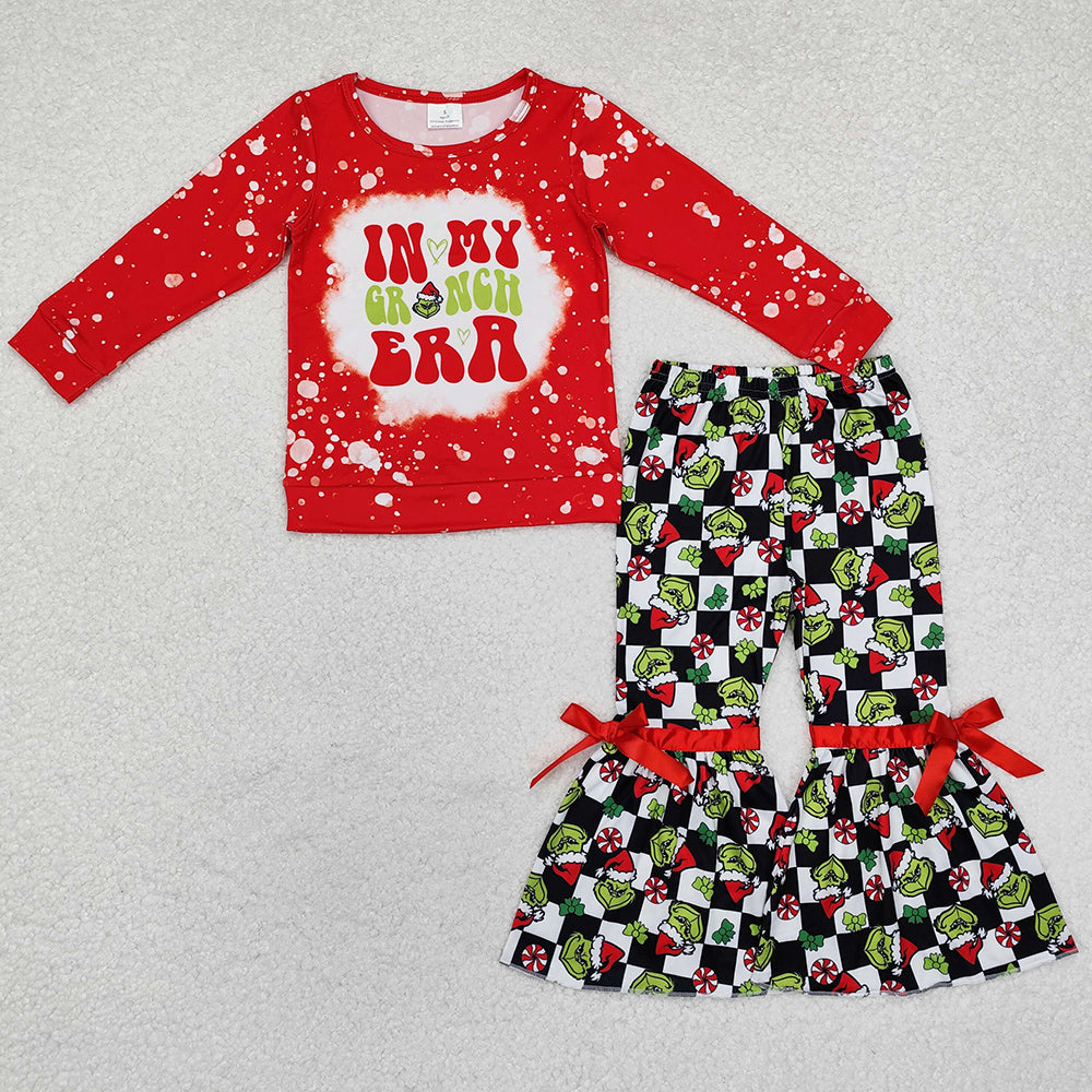 Baby Girls Clothes Green Frog Tops Bell Pants Sets GLP1902