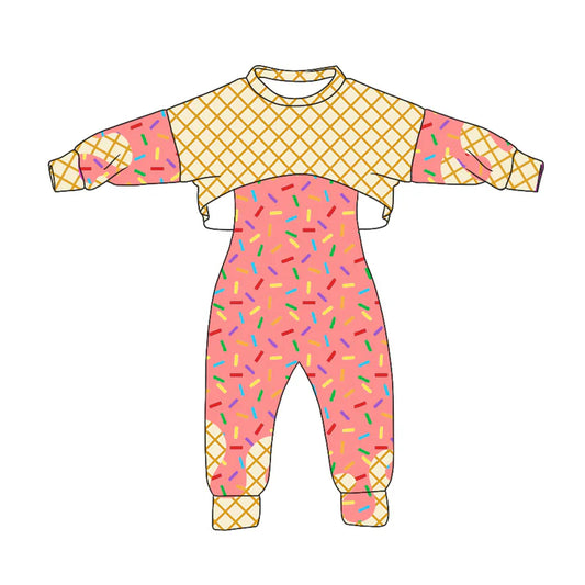 Preorder (moq 5)Baby Girls Long Sleeves Drip Shirt Top Jumpsuit 2 Piece Team Clothes Sets 8.5