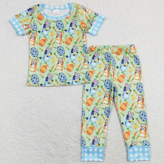 Cartoon Print Cute Baby Kids Boys Pajamas Easter Sleepwear Sets BSPO0273