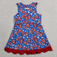 Baby Girls Dress Flag Bows Stars 4th of July Yoga Active Short Scallop Knee Length Dress GSD3925