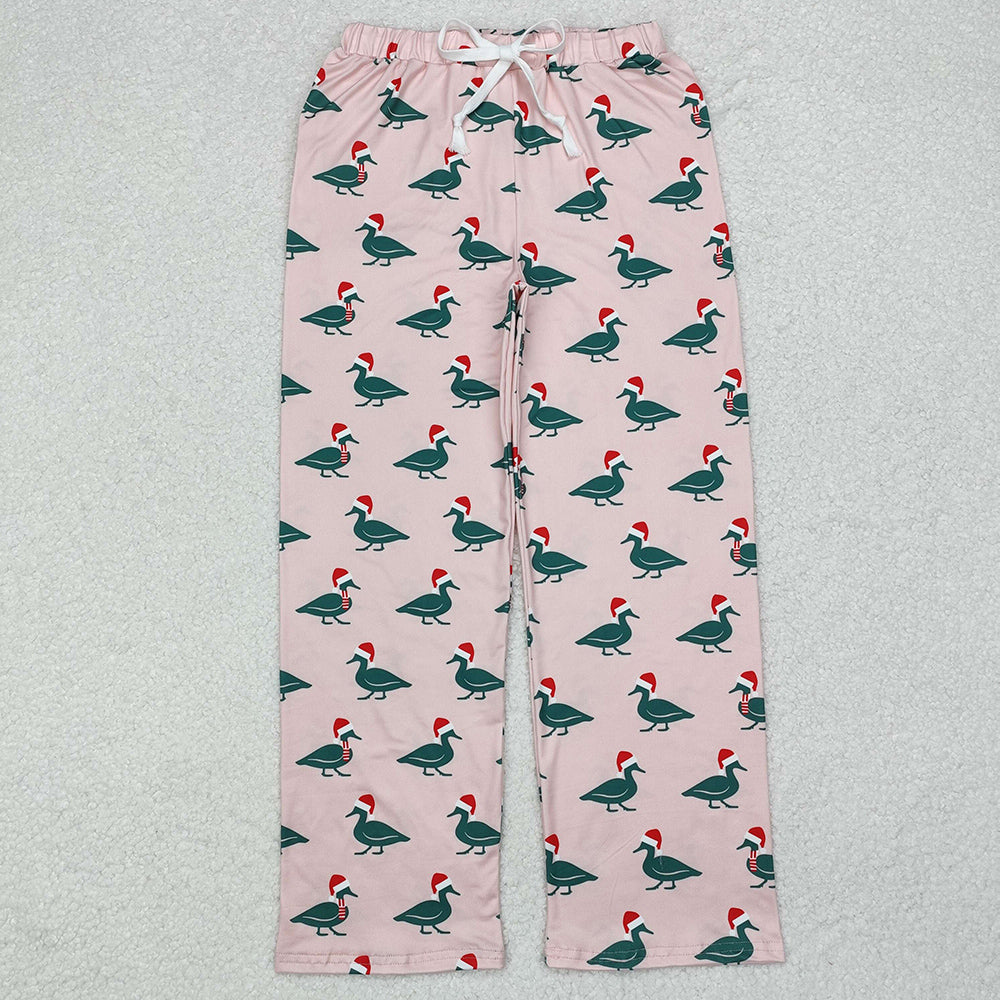 Adult Women Pants Christmas Ducks Pocket Bottom Pants Pajamas P0637