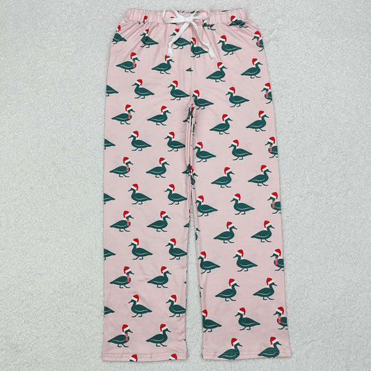 Adult Women Pants Christmas Ducks Pocket Bottom Pants Pajamas P0637