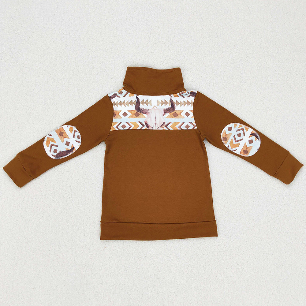 Hot Sale Kids Boys Clothes Cow Print Long Sleeve Tops BT0348