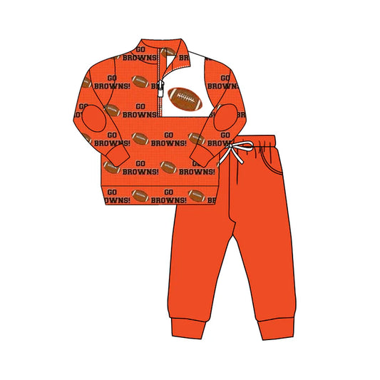 preorder(moq 5) orange go football pullover pants boys team outfits 8.28