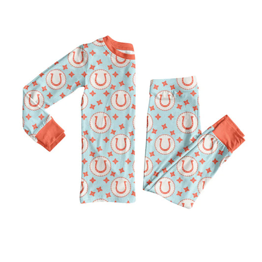 Preorder(moq 5) Baby Boys Western Rodeo Stars Top Pants Lounge Wear Pajamas Sets 8.12