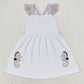 Baby Girls Dress Flutter Sleeve Sea Horse Ruffle Knee Length Dresses GSD1111