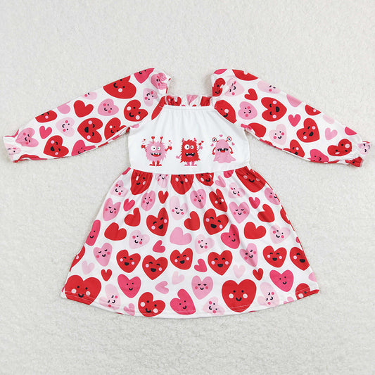 Cartoon Cute Baby Girls Dress Valentines Knee Length Dresses GLD0498