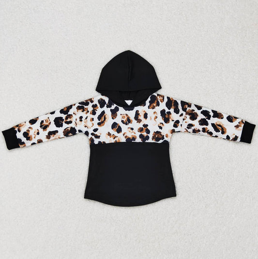 Baby Kids Clothes Tops Leopard Hooded Long Sleeve Shirts Tops BT0368