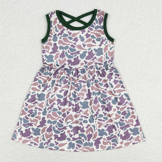 Baby Girls Dress Grey Camo Sleeveless Cross Back Knee Length Dresses GSD1042