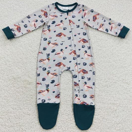 Infant Baby Romper Duck Print Cute Boys Footie Jumpsuit LR0418