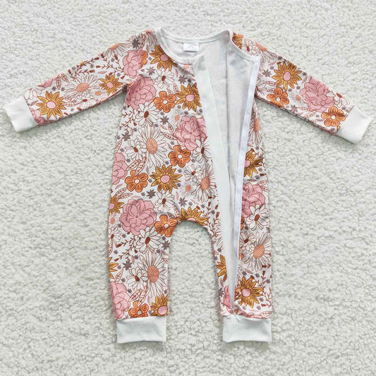 Flower Print Cute Baby Girls Rompers LR0460