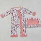 Baby Infant Girls Rompers Christmas Howdy Western Zip Rompers LR1675