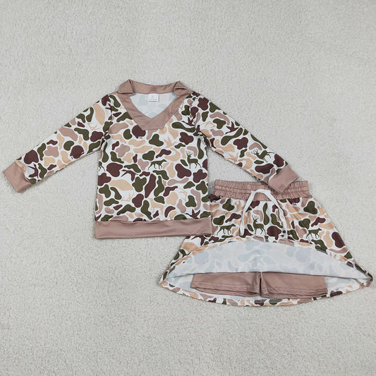 Baby Girls Clothes Southern Hunting Duck Dogs Camo Long Sleeve Top Skirts Shorts Clothes Sets GLD1480 1.2