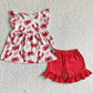 Fashion Baby Girls Clothes Crawfish Kids Clothes Girls Flutter Sleeve Tunic Ruffle Shorts Set C0-27 5.8