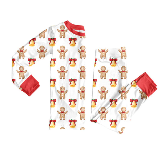 Preorder(moq 5) Baby Boys Gingerbread Bells Top Pants Lounge Wear Pajamas Sets 8.13