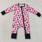 Baby Girls Rompers Pink Bows Pumpkins Fall Two Way Zip Convertible Rompers LR3069