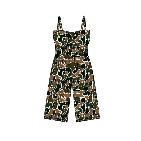 Preorder (moq 5)Baby Girls Southern Dark Brown Camo Pants Jumpsuits 11.28