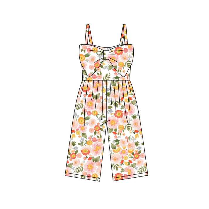 Preorder (moq 5)Baby Girls Colorful Flowers Pants Jumpsuits 11.28