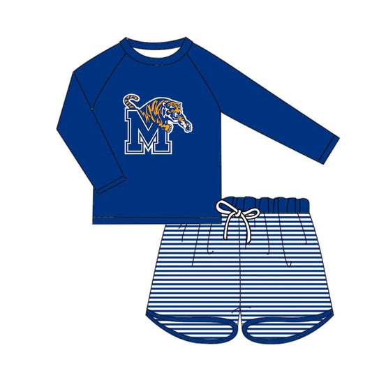 Preorder (moq 5)Baby Kids M Tigers Shirts Top Stripe Shorts Team Clothes Sets 12.13