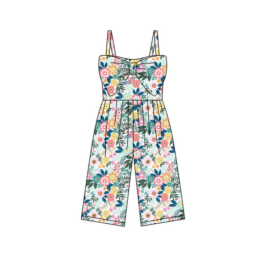 Preorder (moq 5)Baby Girls Colorful Flowers Pants Jumpsuits 11.28