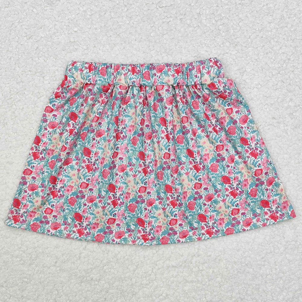 Baby Girls Skirt Fall Pink Blue Small Flowers Skirt Bottoms GLK0032