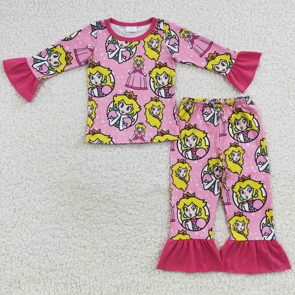 Hot Sale Baby Girls Pajamas Fall Long Sleeve SLeepwear Sets GLP0611