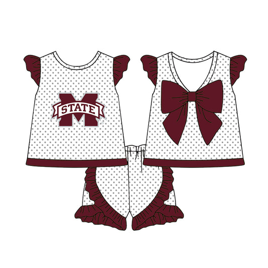 Preorder moq 5 Baby Girls Clothes Bows Top Shorts Set 5.7