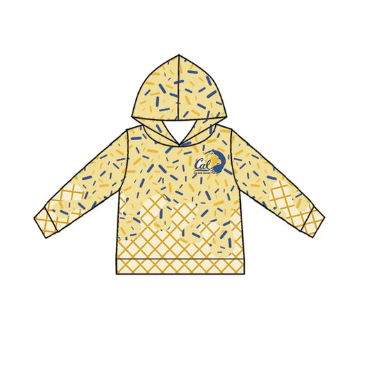 Preorder(moq 5) yellow blue ice cream sprinkle toddler kids team hoodie 8.19