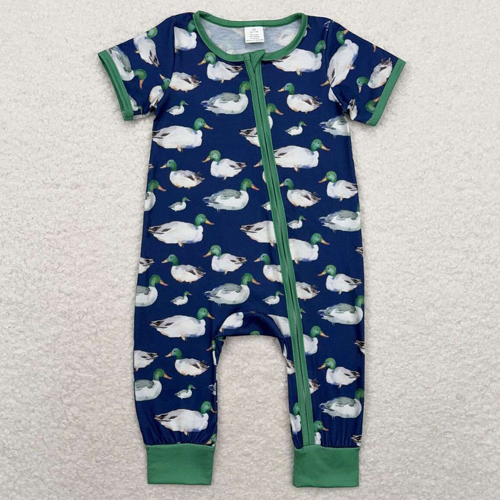 Baby Infant Boys Rompers Hunting Duck Zip Bamboo Rompers SR1897