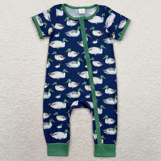 Baby Infant Boys Rompers Hunting Duck Zip Bamboo Rompers SR1897