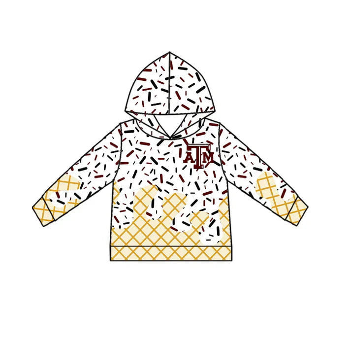 Preorder(moq 5) A T M ice cream sprinkle toddler kids team hoodie 8.19