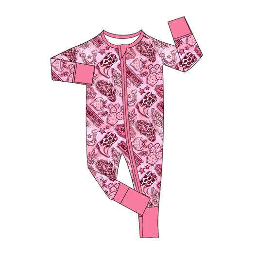 Baby Infant Girls Rompers Western Wild Zip Rompers preorder MOQ 5