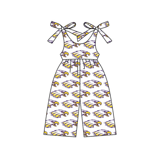 Preorder (moq 5)Baby Girls Eagles team Straps Jumpsuits Rompers 7.11
