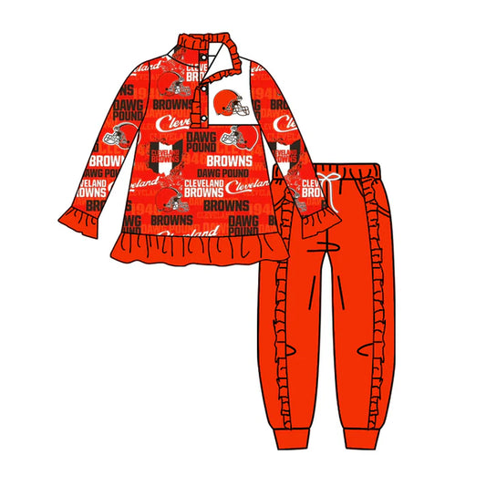 preorder(moq 5) orange B pullover pants girls team outfits 8.28