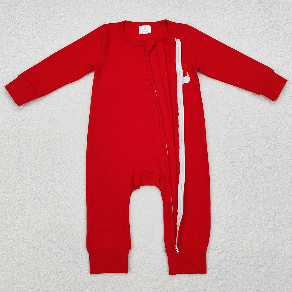 Baby Boys Rompers Christmas Santa Claus Red Zip Rompers LR2052