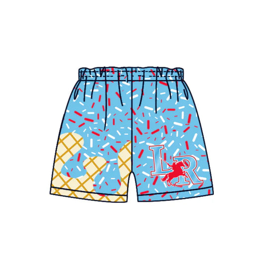 MOQ 5 L R light blue ice cream sprinkle kids boys team shorts 8.20
