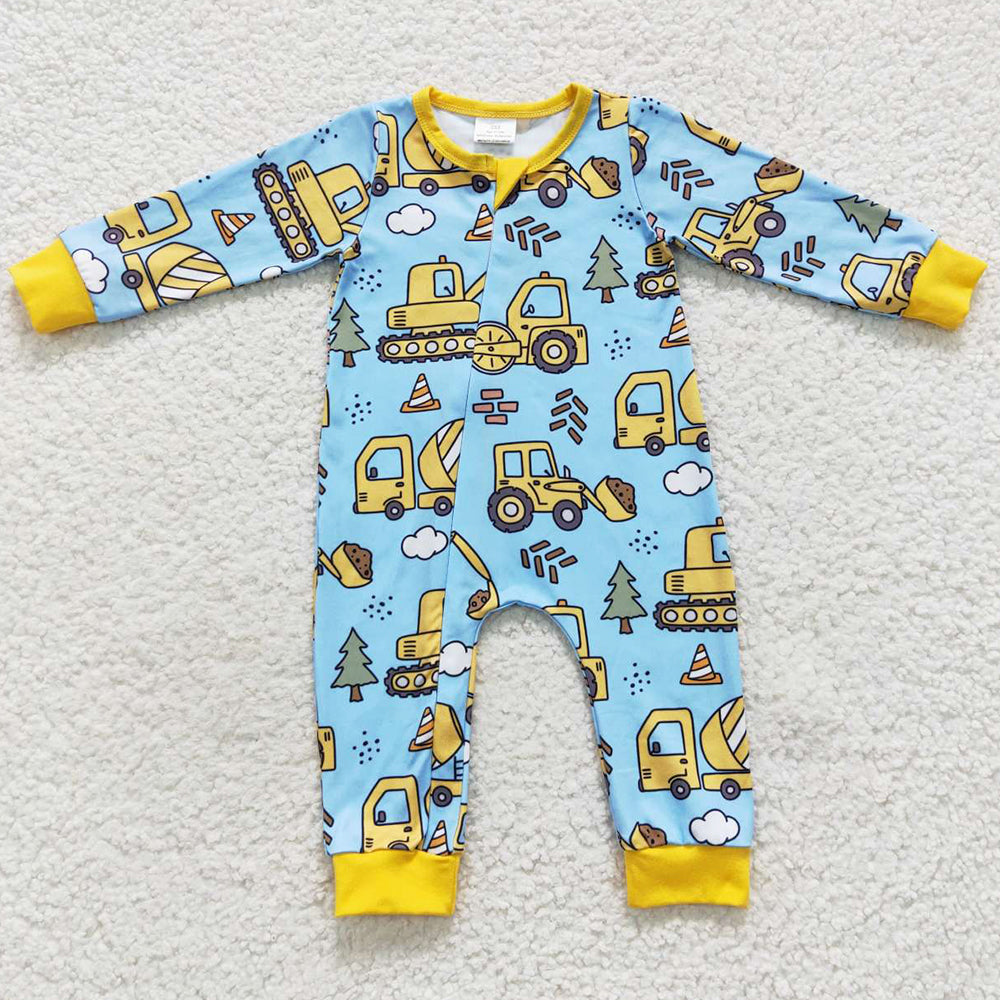 Boutique Baby Boys Rompers Construction Jumpsuit LR0492