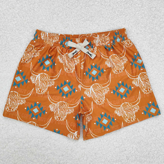 Baby Boys Swim Trunks Western Cow Aztec Trunks Bottoms Swimsuits S0463