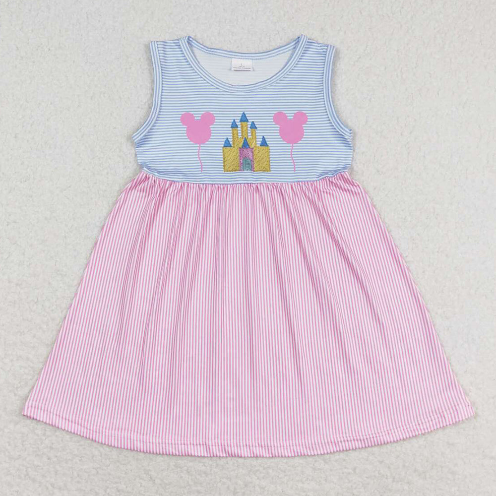 Baby Girls Dress Pink Castle Knee Length Dresses GSD1052