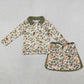 Baby Girls Clothes Southern Orange Camo Zip Pullover Skirt Shorts Clothes Sets GLD1545 1.12