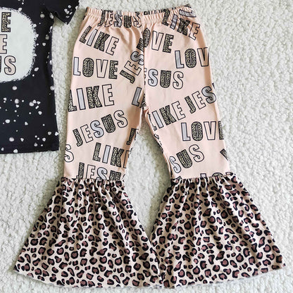 Fashion Kids Clothes Girls Boutique Outfits Love Like Jesus Baby Girls Clothes Set GSPO0037