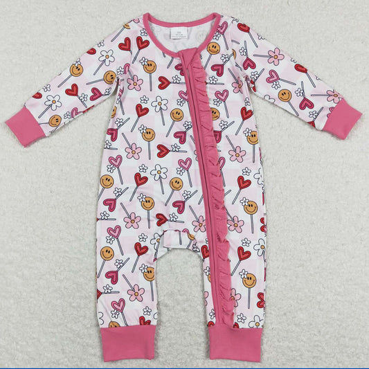 Infant Baby Girls Rompers Long Sleeve Valentines Jumpsuit LR0884