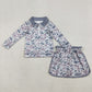 Baby Girls Clothes Southern Light Grey Camo Zip Pullover Skirt Shorts Clothes Sets GLD1548 1.12
