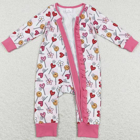 Infant Baby Girls Rompers Long Sleeve Valentines Jumpsuit LR0884