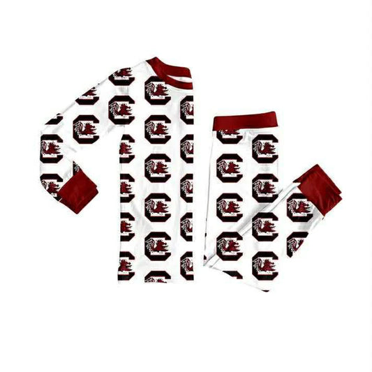 Preorder (moq 5)Baby Girls Red Bulls C Top Pants Team Pajamas Sets 9.6