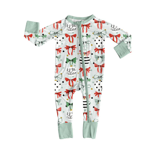 Preorder moq 5 Baby Infant Boys Long Sleeves Polka Dots Lights Bows Plaid Zipper Romper 7.15