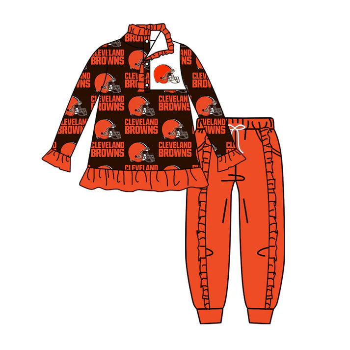 preorder(moq 5) orange black B pullover pants girls team outfits 8.28