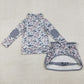 Baby Girls Clothes Southern Light Grey Camo Zip Pullover Skirt Shorts Clothes Sets GLD1548 1.12