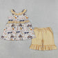 Baby Girls Clothes Sleeveless Cows Trucks Tunic Ruffle Shorts Farm Clothes Sets GSSO3071